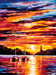 Картина по номерам &amp;quot;Закат в море&amp;quot;