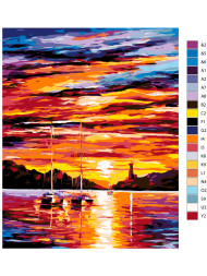 Картина по номерам &amp;quot;Закат в море&amp;quot;