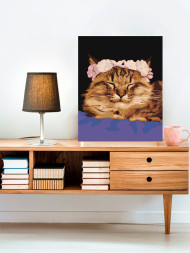 Картина по номерам &amp;quot;Котик с цветами&amp;quot;