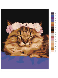 Картина по номерам &amp;quot;Котик с цветами&amp;quot;