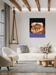 Картина по номерам &amp;quot;Котик с цветами&amp;quot;