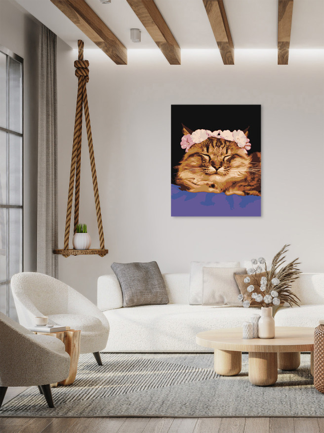 Raqamlar bo&amp;#039;yicha rasm &amp;quot;Gullar bilan mushuk&amp;quot;