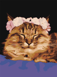 Картина по номерам &amp;quot;Котик с цветами&amp;quot;