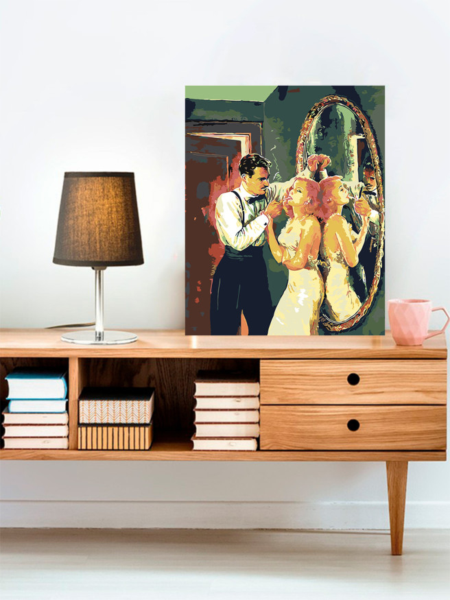 Raqamlar bo&amp;#039;yicha rasm &amp;quot;Oyna oldida juftlik&amp;quot;