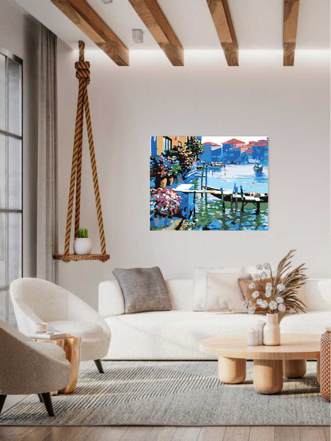 Картина по номерам &amp;quot;Лодка у дома&amp;quot;