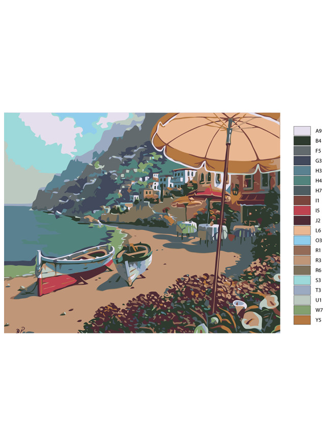 Картина по номерам &amp;quot;Пляж с цветами&amp;quot;