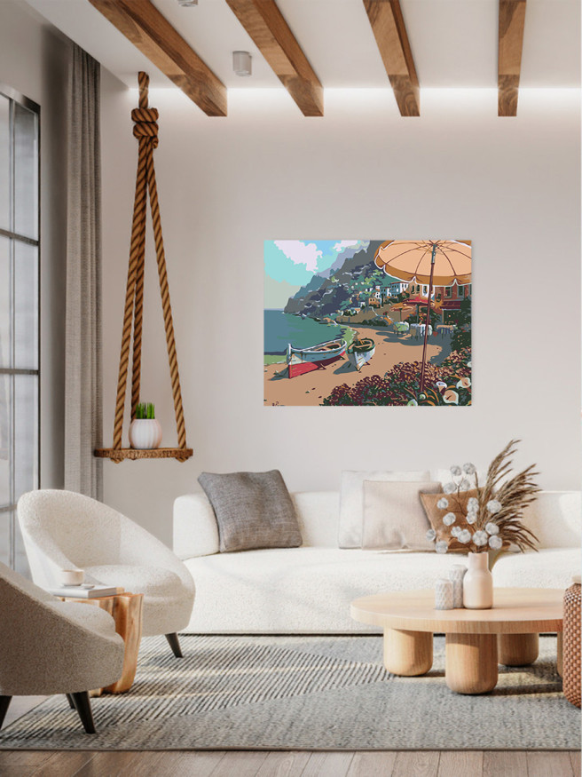 Картина по номерам &amp;quot;Пляж с цветами&amp;quot;