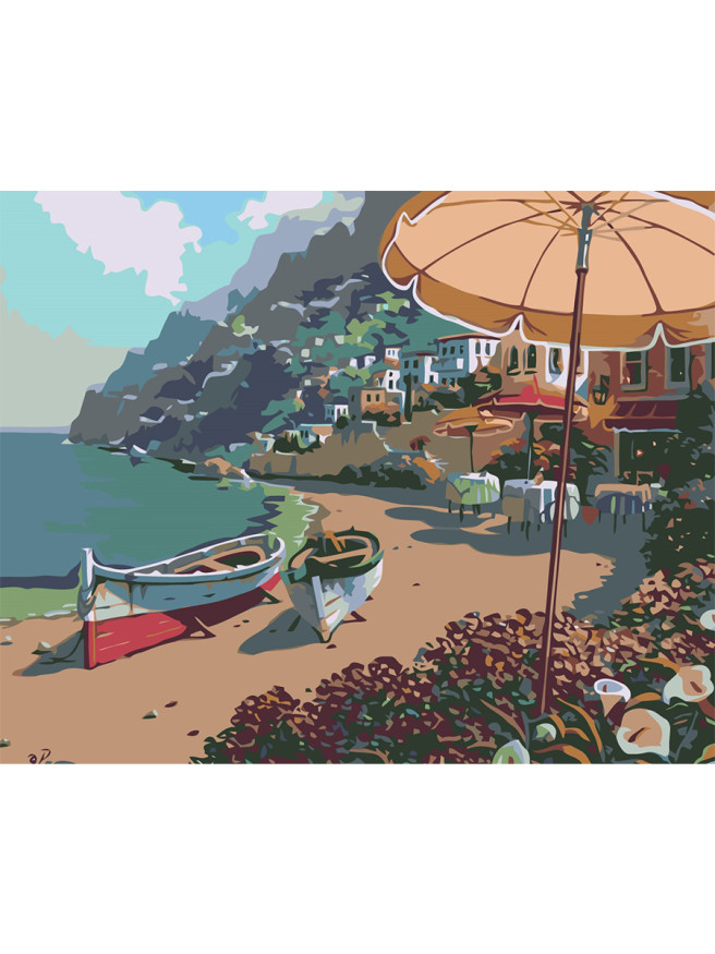 Картина по номерам &amp;quot;Пляж с цветами&amp;quot;