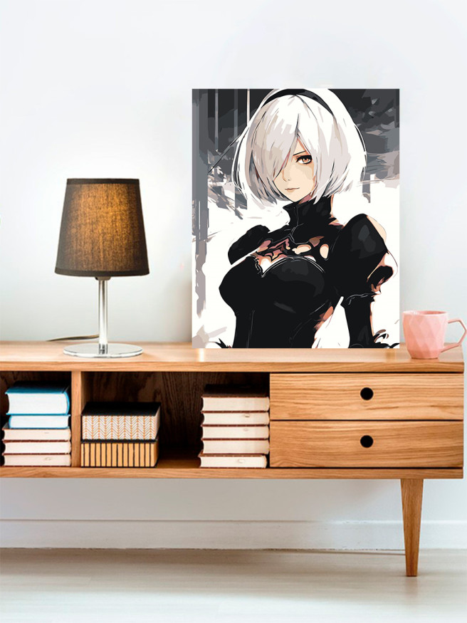 Картина по номерам &amp;quot;Блондинка в чёрном&amp;quot;