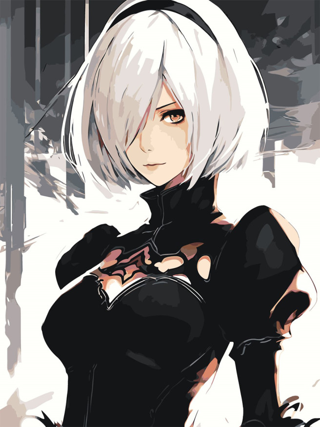 Картина по номерам &amp;quot;Блондинка в чёрном&amp;quot;