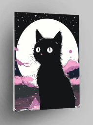 Raqamlar bo&#039;yicha rasm &quot;Qora mushukcha va oy&quot;