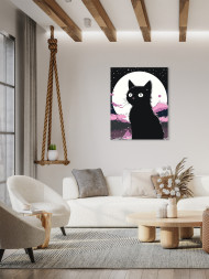 Raqamlar bo&#039;yicha rasm &quot;Qora mushukcha va oy&quot;