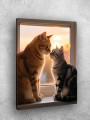 Постер на холсте &amp;quot;Коты на закате у окна&amp;quot;