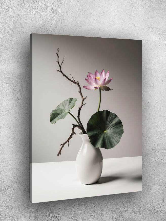 Постер на холсте &amp;quot;Лотос в минималистичной икебане&amp;quot;