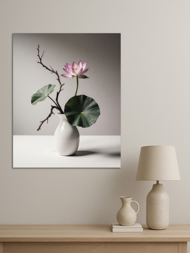 Постер на холсте &amp;quot;Лотос в минималистичной икебане&amp;quot;