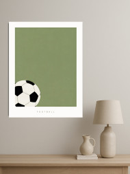 Holstga bosilgan poster "Minimalistik futbol to‘pi"