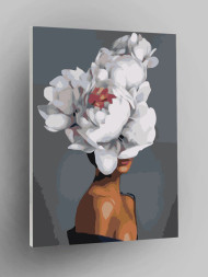 Raqamlar bo'yicha rasm "Oq gulli qiz"