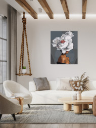 Raqamlar bo'yicha rasm "Oq gulli qiz"