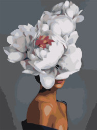 Raqamlar bo'yicha rasm "Oq gulli qiz"