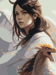 Картина по номерам &amp;quot;Девушка с драконом&amp;quot;