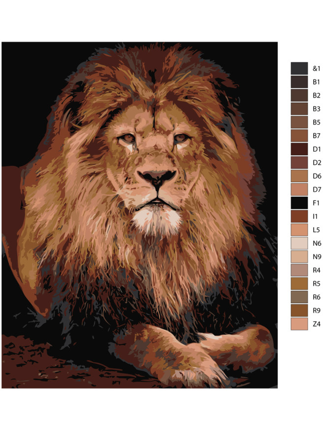 Raqamlar bo&amp;#039;yicha rasm &amp;quot;Jasur sher&amp;quot;