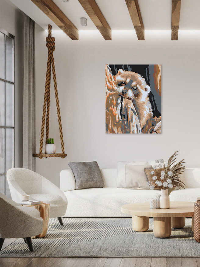 Raqamlar bo&amp;#039;yicha rasm &amp;quot;Charchagan rakun&amp;quot;