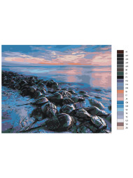 Raqamlar bo&#039;yicha rasm &quot;Plyajdagi toshbaqalar&quot;