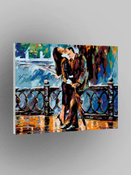 Картина по номерам &amp;quot;Поцелуй под дождём&amp;quot;