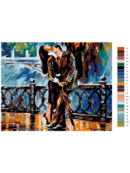 Картина по номерам &amp;quot;Поцелуй под дождём&amp;quot;