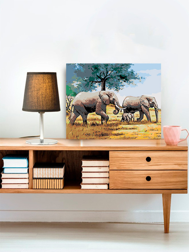 Raqamlar bo&amp;#039;yicha rasm &amp;quot;Fillar oilasi&amp;quot;