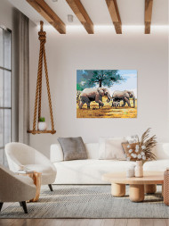 Raqamlar bo'yicha rasm "Fillar oilasi"