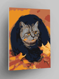 Raqamlar bo&#039;yicha rasm &quot;Qo&#039;rqqan mushuk&quot;