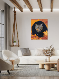 Raqamlar bo&#039;yicha rasm &quot;Qo&#039;rqqan mushuk&quot;