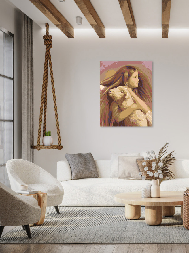 Raqamlar bo&amp;#039;yicha rasm &amp;quot;Qo&amp;#039;chqorli qiz&amp;quot;