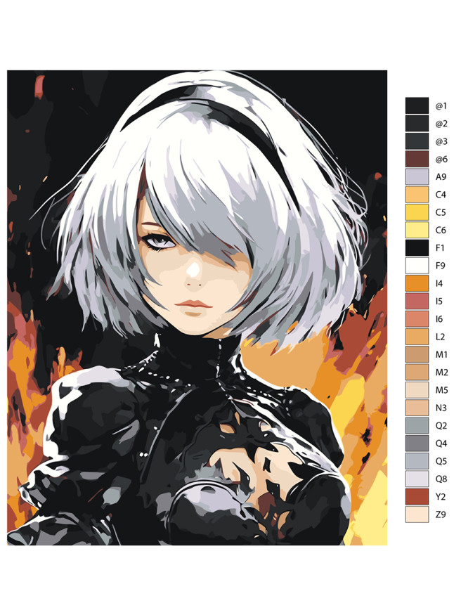 Raqamlar bo&amp;#039;yicha rasm &amp;quot;Yonayotgan sarg&amp;#039;ish&amp;quot;