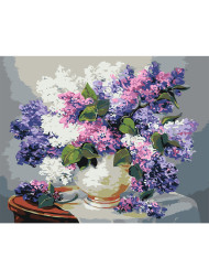 Raqamlar bo'yicha rasm "Gullar bilan vaza"