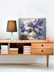 Raqamlar bo'yicha rasm "Gullar bilan vaza"