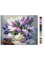 Raqamlar bo'yicha rasm "Gullar bilan vaza"