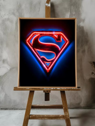 Постер на холсте &amp;quot;Неоновый символ Супермена&amp;quot;