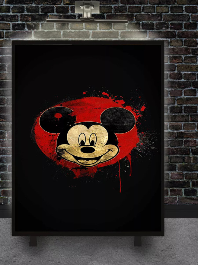 Постер на холсте &amp;quot;Улыбка Микки на чёрном фоне&amp;quot;