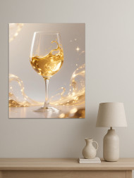 Постер на холсте &amp;quot;Золотое вино в бокале&amp;quot;