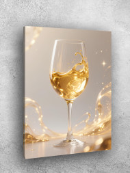 Постер на холсте &amp;quot;Золотое вино в бокале&amp;quot;