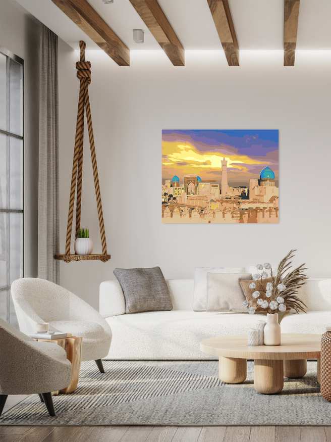 Raqamlar bo‘yicha rasm &amp;quot;Buxoro. Kalon minorasi quyosh botishida&amp;quot;