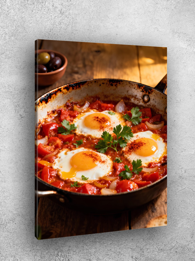 Holstga bosilgan poster &amp;quot;Tuxum va sabzavotli shakshuka&amp;quot;