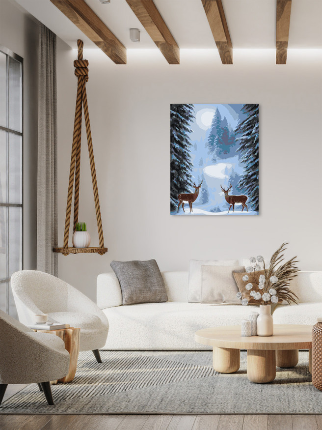 Raqamlar bo&amp;#039;yicha rasm &amp;quot;O&amp;#039;rmonda ikkita kiyik&amp;quot;