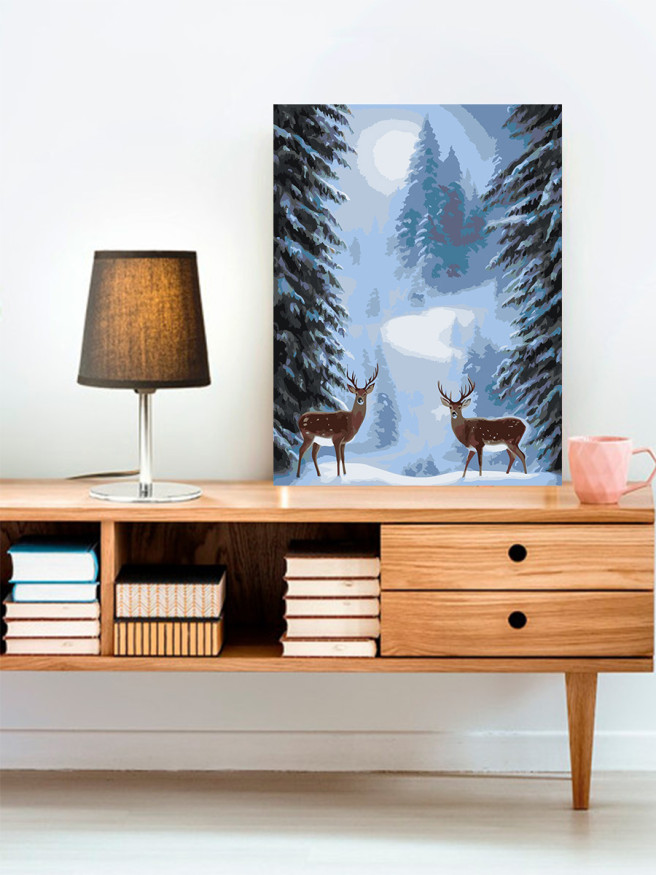 Raqamlar bo&amp;#039;yicha rasm &amp;quot;O&amp;#039;rmonda ikkita kiyik&amp;quot;