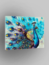 Raqamlar bo'yicha rasm "Chiroyli tovus"