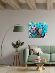 Raqamlar bo'yicha rasm "Chiroyli tovus"