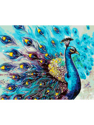 Raqamlar bo'yicha rasm "Chiroyli tovus"