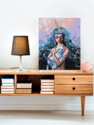 Raqamlar bo&#039;yicha rasm &quot;Oq mushukli qiz&quot;